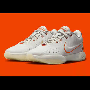 Nike LeBron XXI 21 Akoya Light Bone Campfire Orange FV2345-001 sz 9 Men's